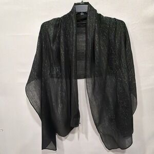 Cèzanne Woman's One Size NWT Black Crinkled Sheer Scarf Shawl Wrap